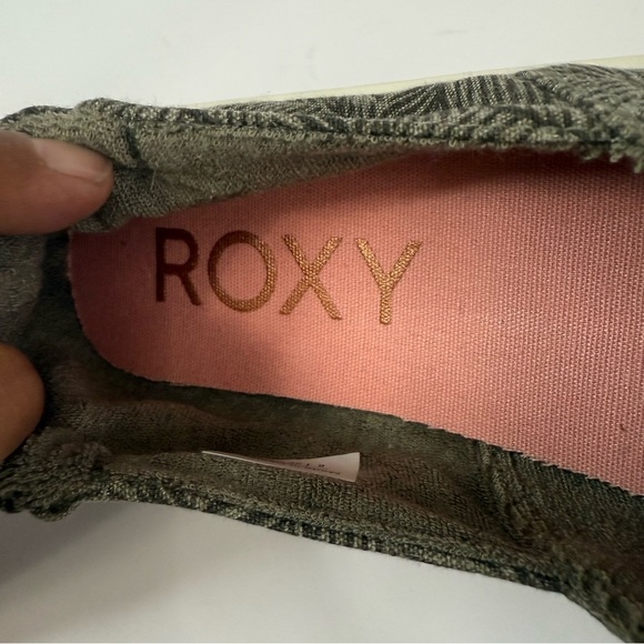 Roxy Olive Green Slip on Canvas Sneakers - Picture 8 of 9